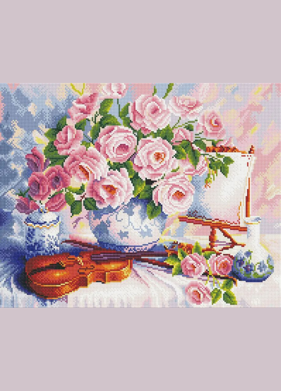 Алмазна мозаїка Троянди і скрипка 40х50 см SP050 ColorArt (285719810)