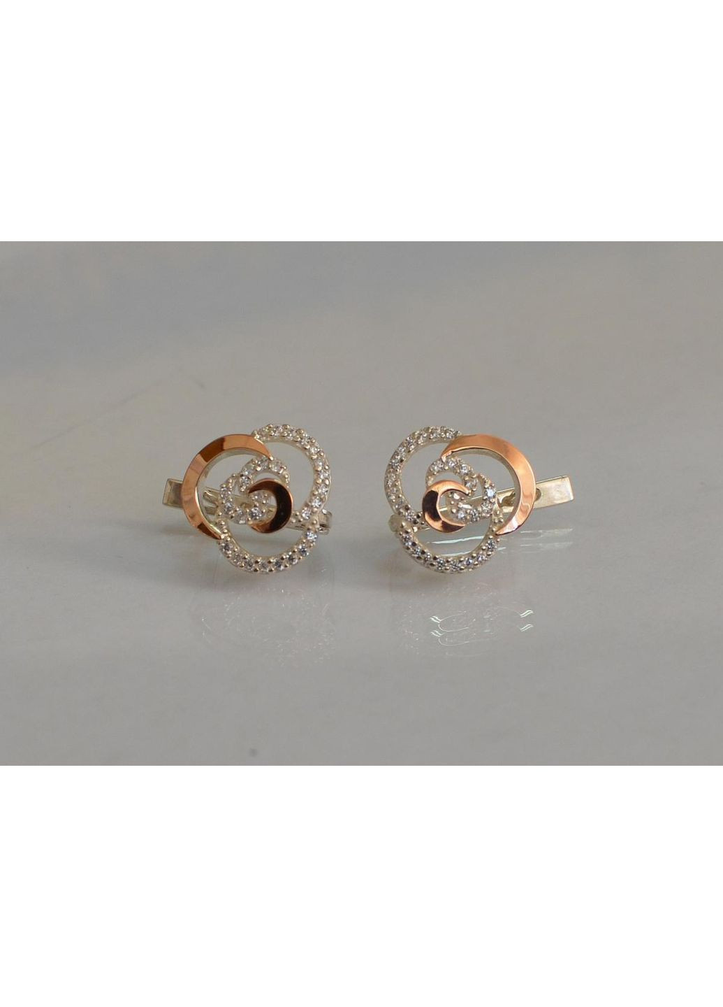 Срібні сережки з золотими вставками Silver Style (367112214)