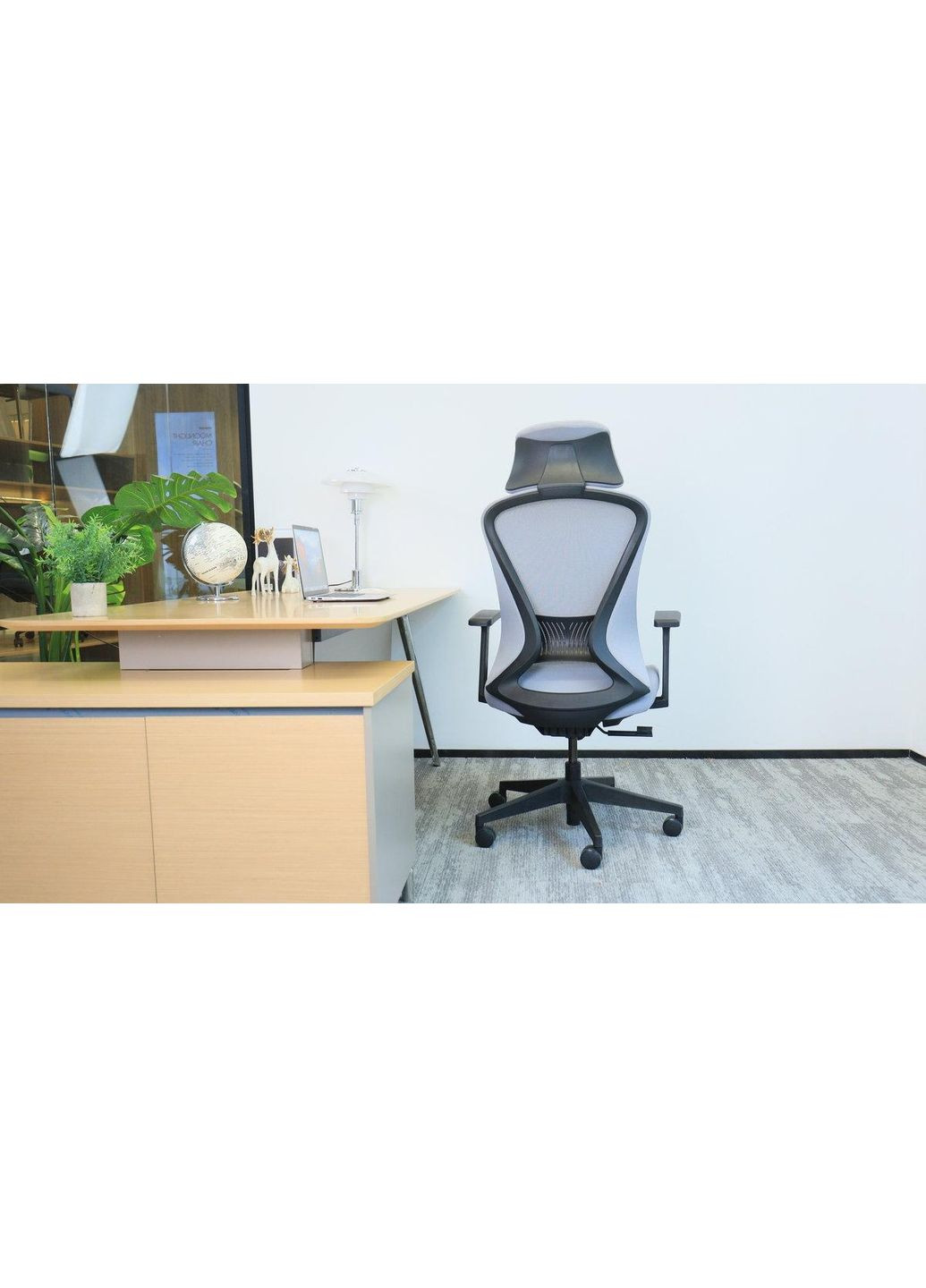 Кресло поворотное MAGNUS серая ткань/черный каркас Intarsio (365461477)