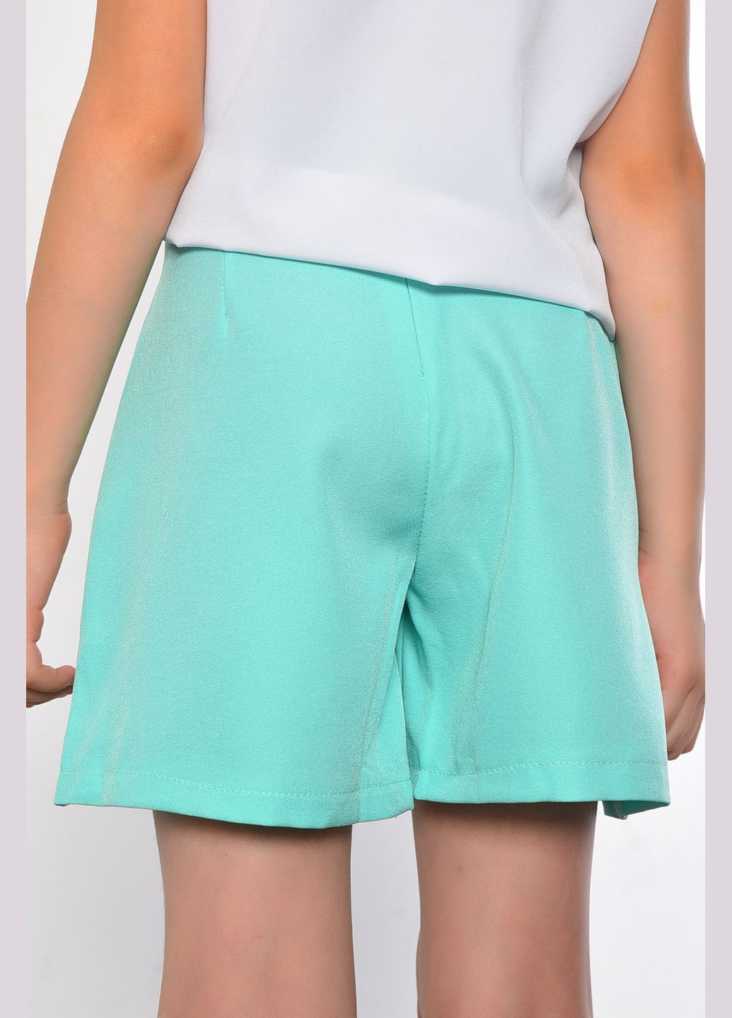 Бирюзовая офисная однотонная юбка Let's Shop баллон