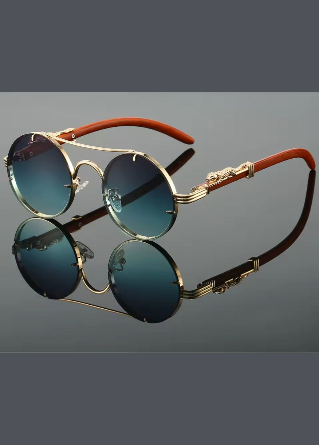 Солнцезащитные круглые очки в стиле винтаж унисекс KAMMPT No Brand (331624388)