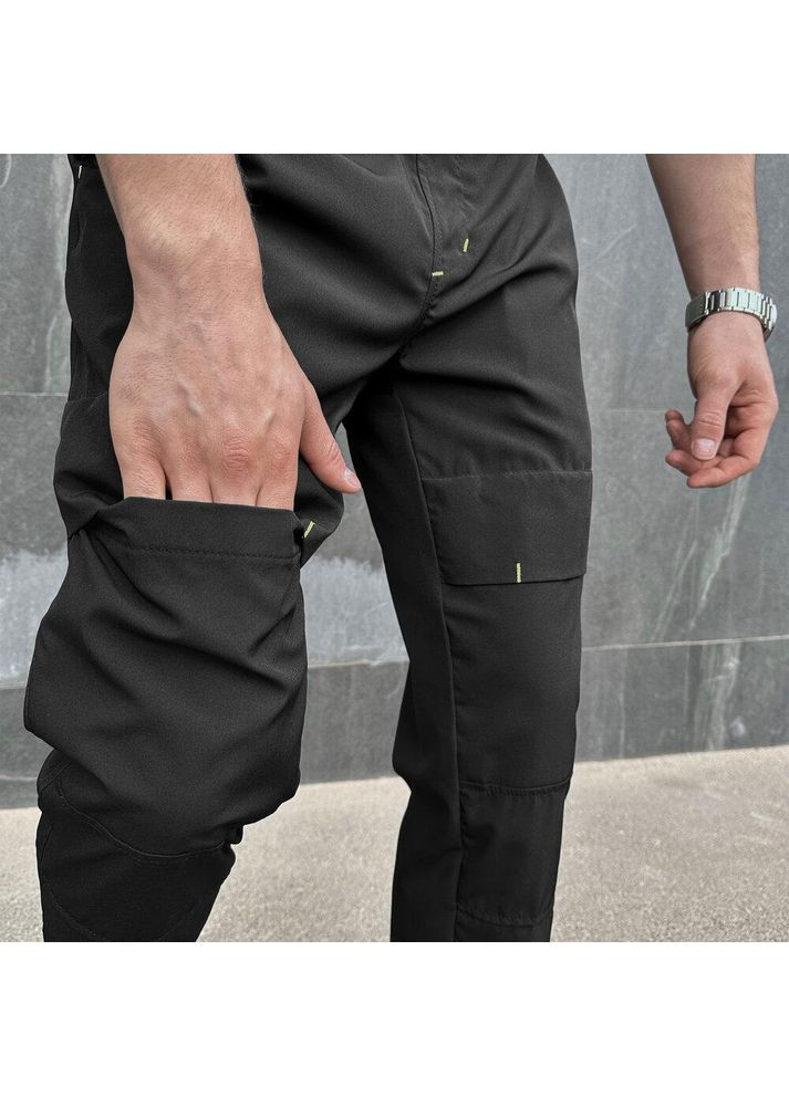 Черные повседневный демисезонные брюки No Brand