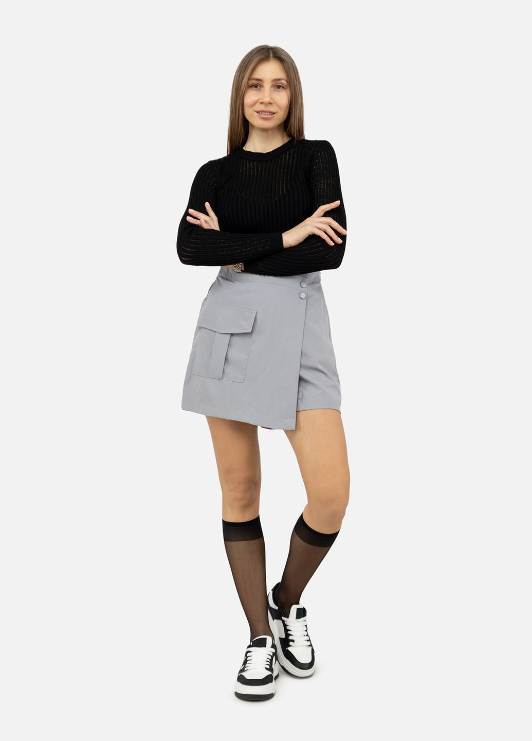 Жіноча спідниця-шорти колір сірий CB-00245317 Reyon (314910388)