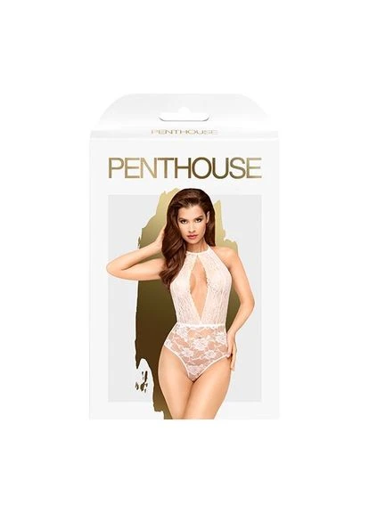 Боди с глубоким декольте и высокими трусиками - Toxic Powder White M/L Penthouse (370777347)