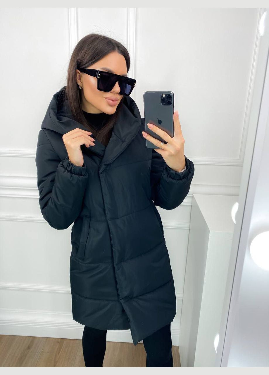 Чорна зимня куртка зимова, євро зима LeVi