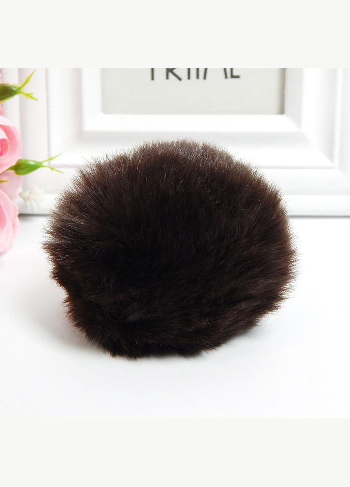 Помпон декоративний з петелькою, еко-хутро, 8 см, коричневий No Brand (341731189)