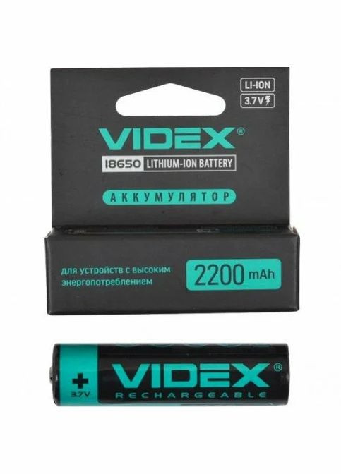 Акумулятор Li-Ion 18650-P (Захист) 2200mAh color box/1шт Videx (335834635)