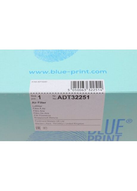 Фільтр повітряний Toyota Prado II 4x4 -08 (вир-во ) ADT32251 C.I.U Blue Print (347155304)