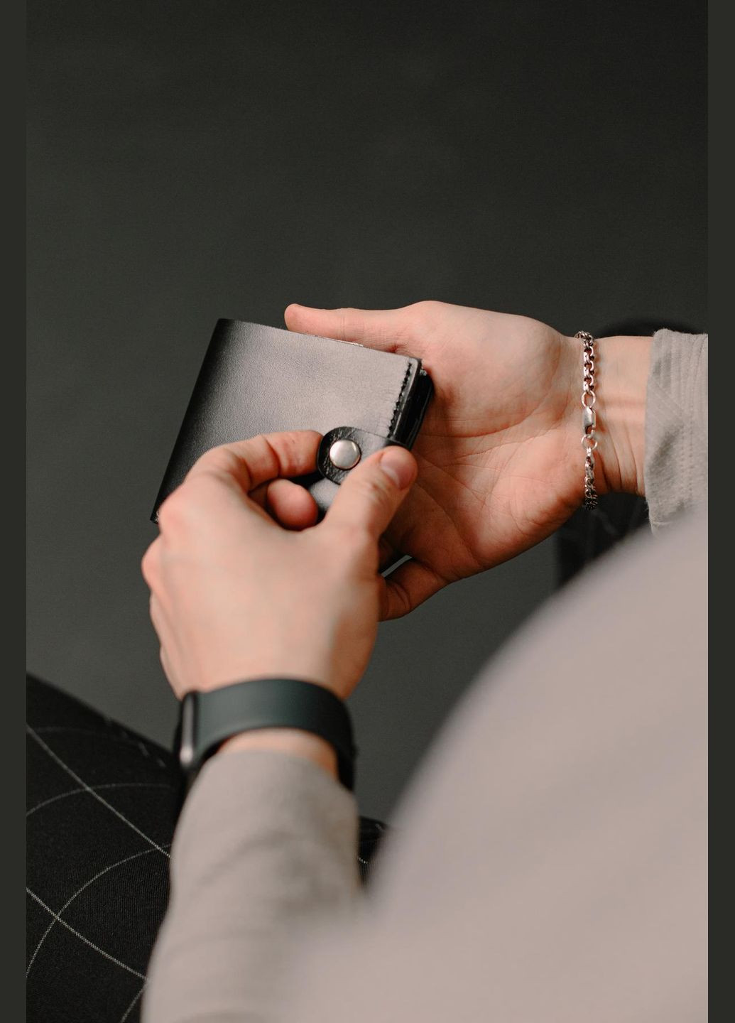 Классический кошелек из натуральной гладкой кожи SR002 (Черный) SKILL (323204054)