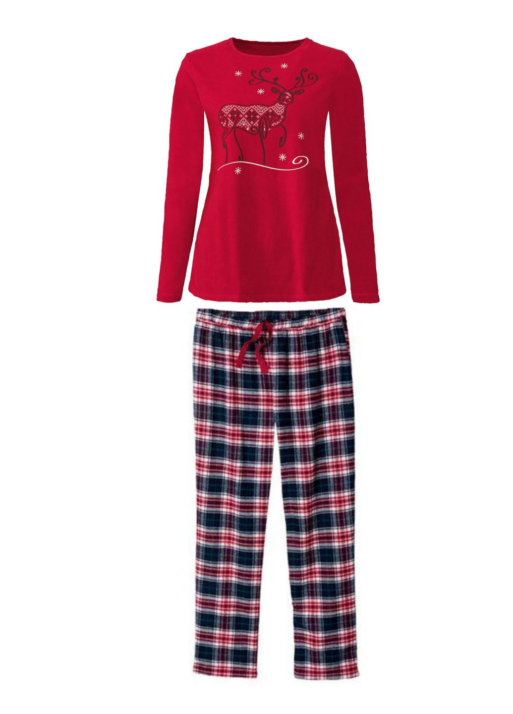 Червона всесезон піжама (лонгслів і штани) для жінки 421877-1 червоний Esmara