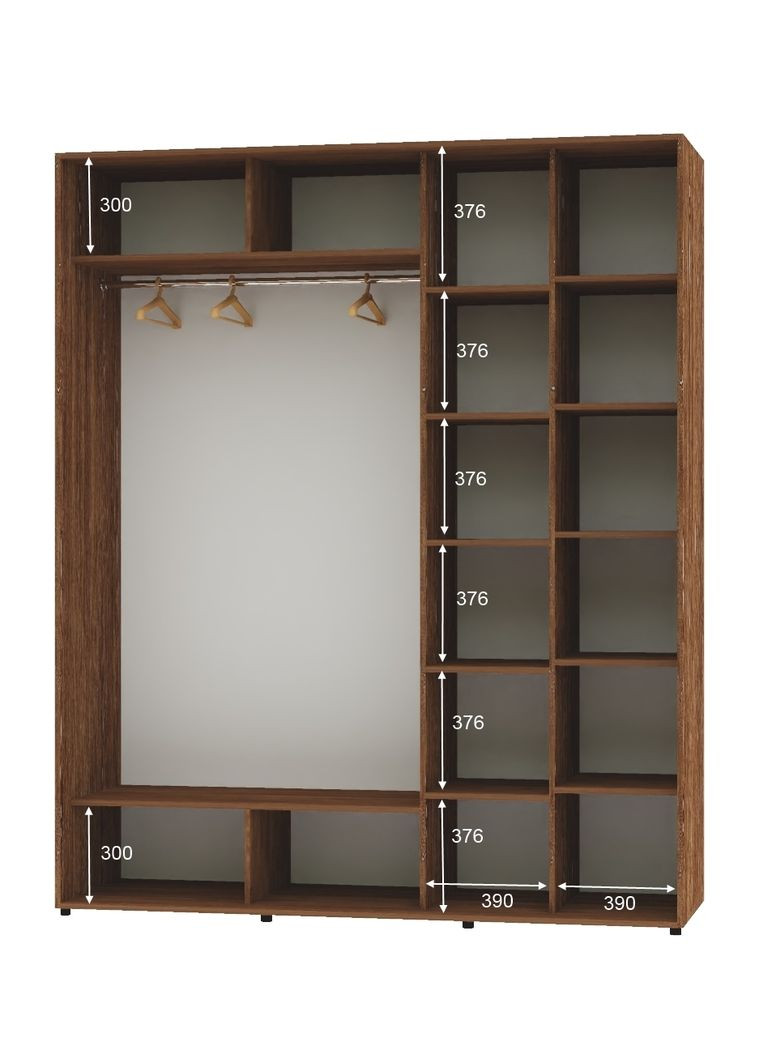 Шкаф-купе двухдверный 200*60*240 Дуб винтаж 2 двери Зеркало Алекса (360454538)