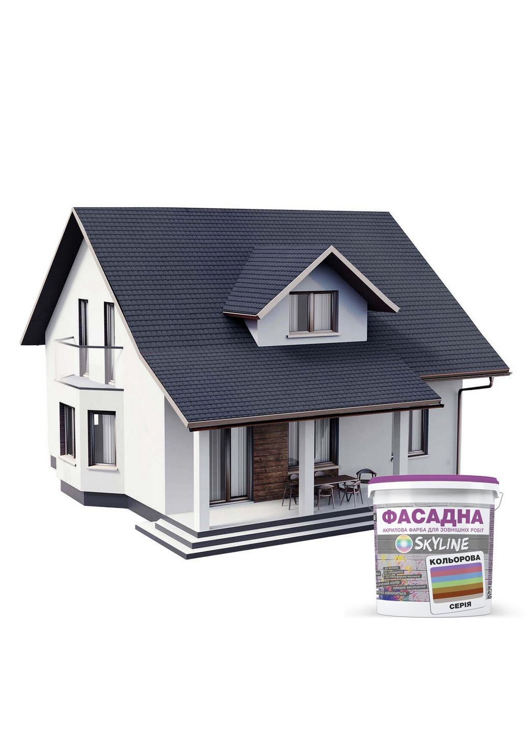 Фасадна фарба акрил-латексна 0300-N 3 л SkyLine (289367695)