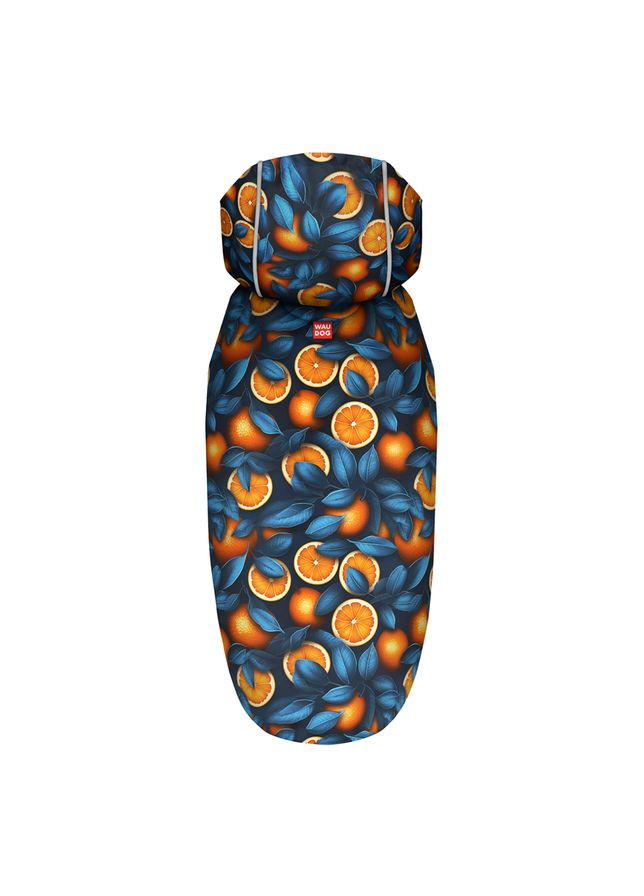 Дождевик-накидка с капюшоном для собак Clothes, рисунок "Апельсины", L, А 48-52 см, B 60-70 см, С 42-52 см WAUDOG (329745699)