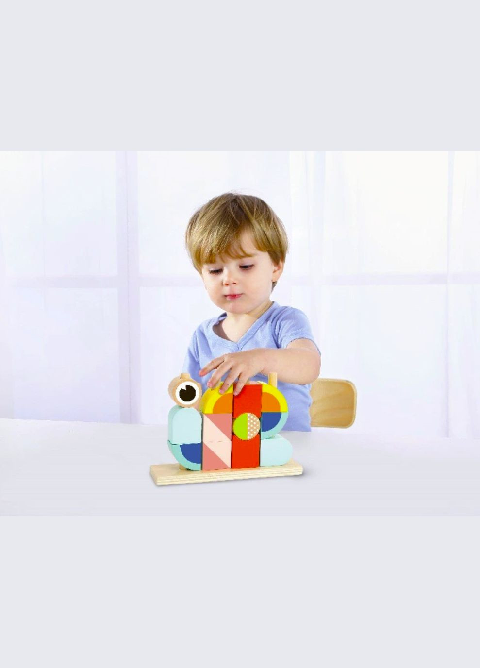 Дерев'яна гра Вертикальний пазл - пірамідка Tooky toy (304625535)