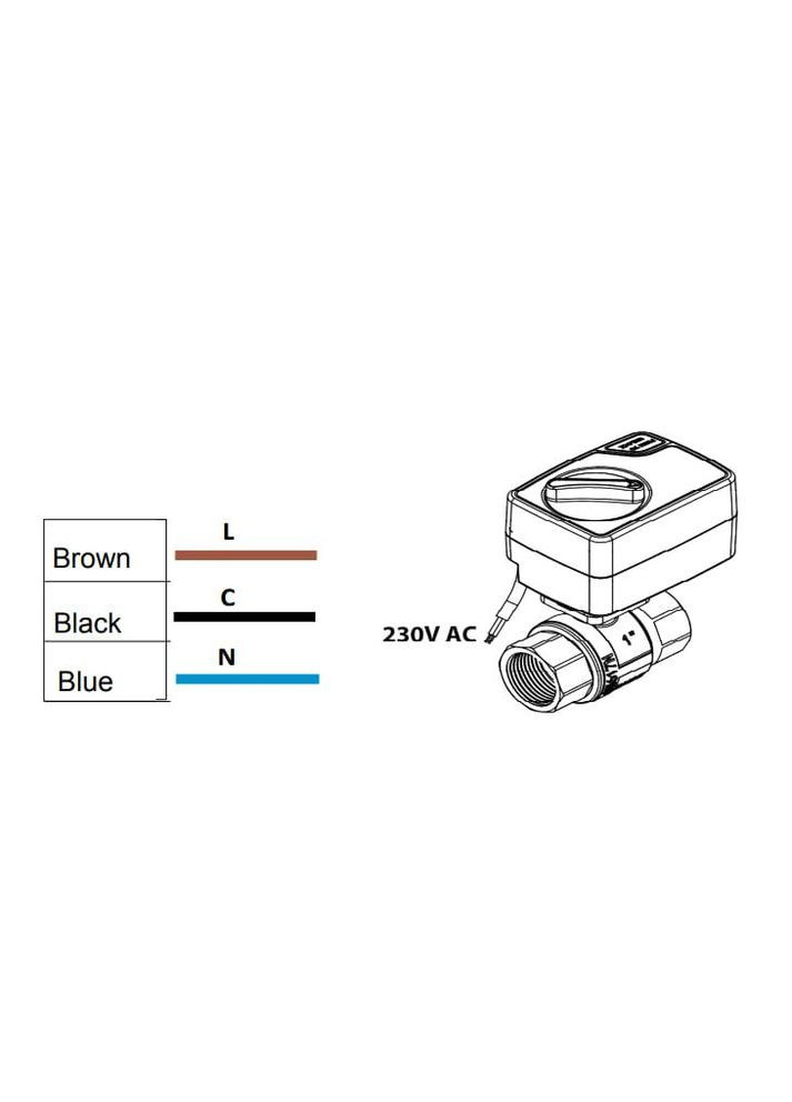 Кран з електроприводом PRO (триходовий L-подібний) 220В 1 Mastino (337514570)