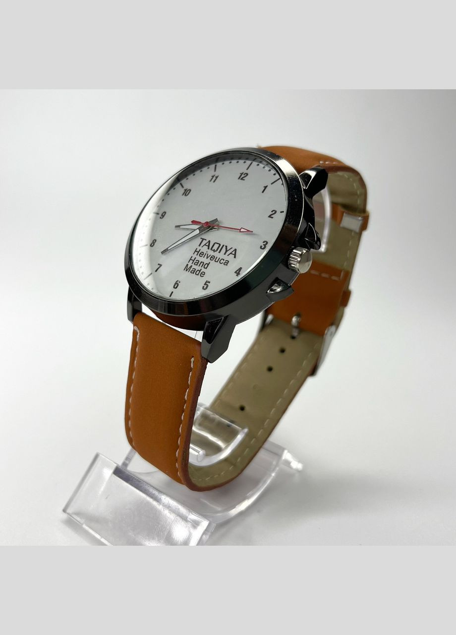 Часы наручные TAQIYA Мужские арабские цифры механизм кварцевый ремешок Эко-кожа Коричневый Geneva (316660104)