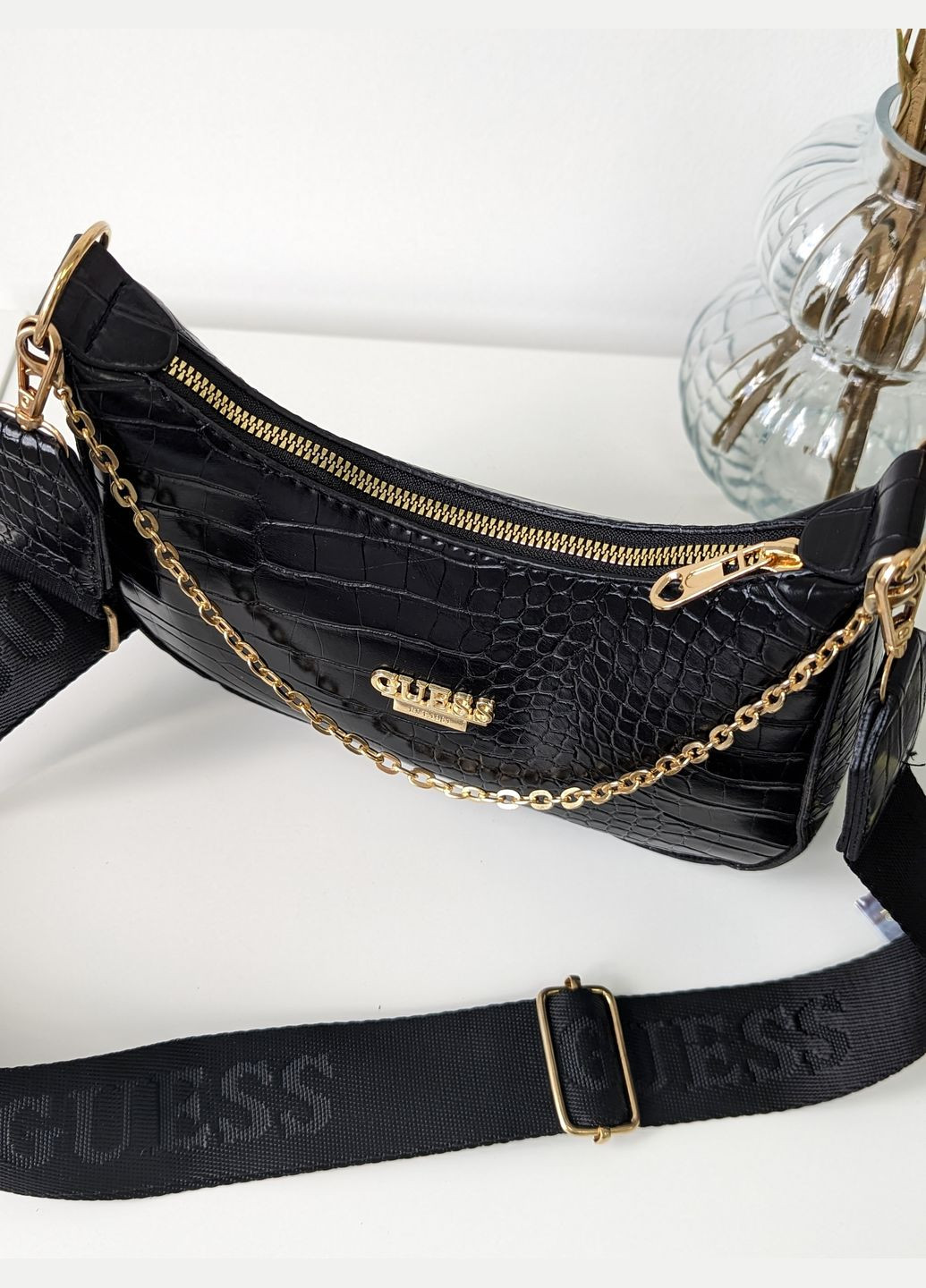 Сумка Гесс Bagget (чорна рептилія) No Brand (322326467)