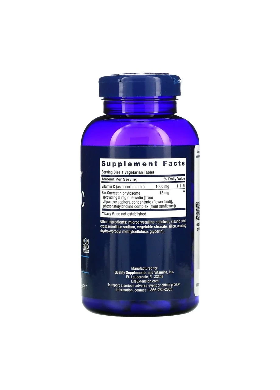 Vitamin C and Bio-Quercetin Phytosome - 250 tabs Life Extension (392264875)