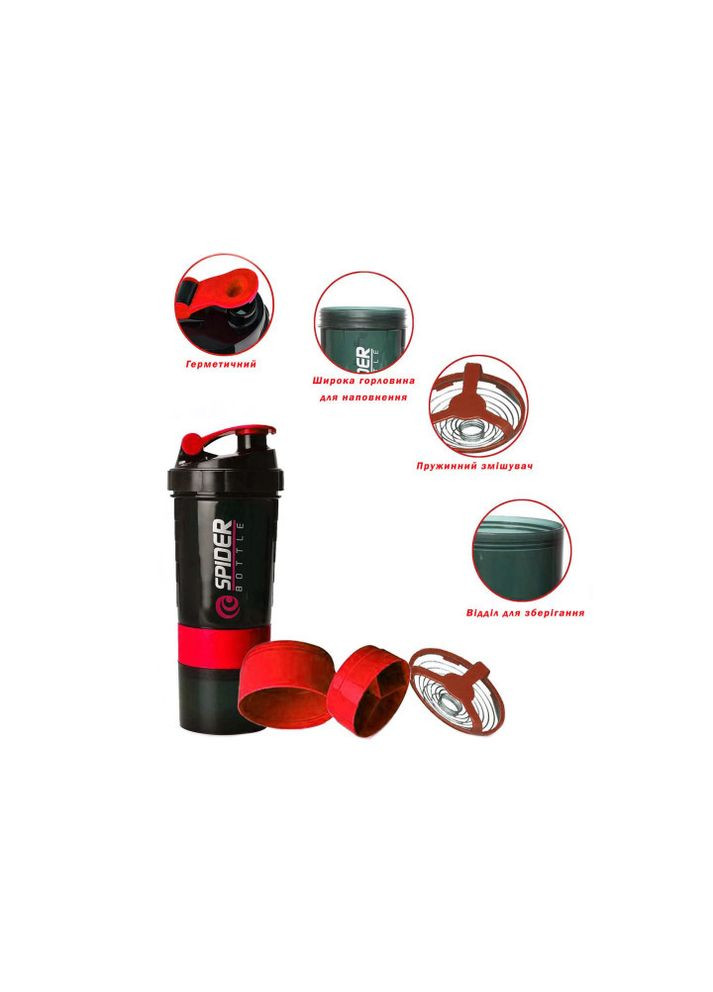 Шейкер спортивный Spider 0,5 л Черно EasyFit (362497649)