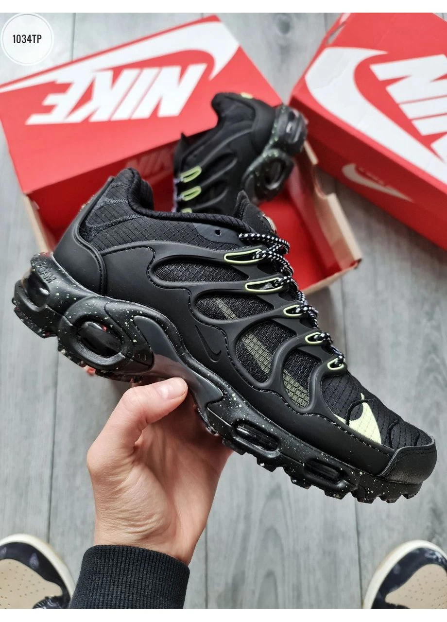 Черные летние кроссовки nike air max terrascape plus black lime найк аир макс плюс No Brand