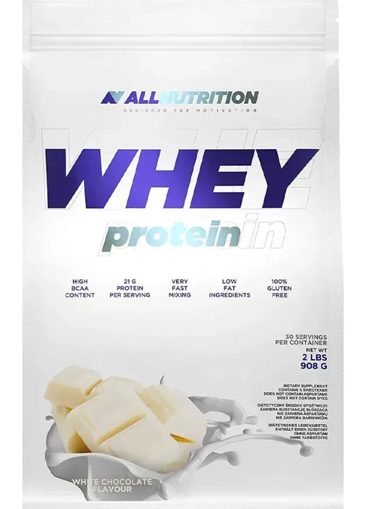 Сывороточный протеин Whey Protein 908г Ванильный шоколад для роста мышечной массы и восстановления Allnutrition (368976880)