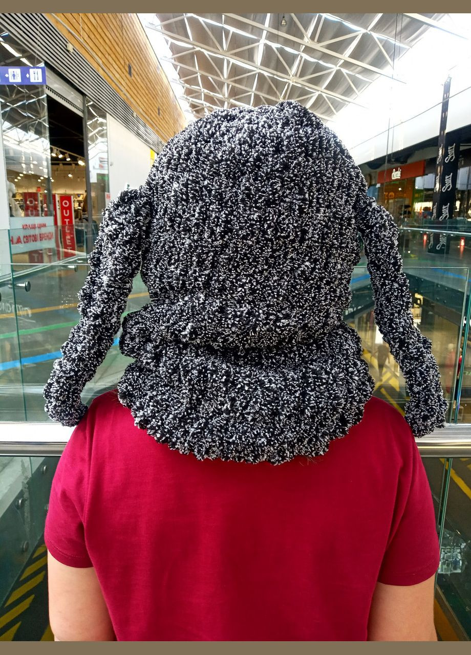 Сіра рябочка шапка-балаклава з вухами 2 Льва (354331490)