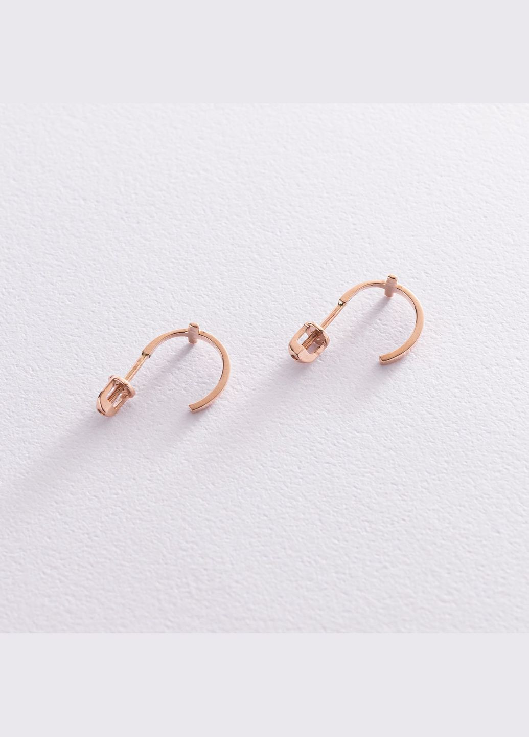 Сережки - пусети Хрестики в червоному золоті с07006 Oniks (264022989)