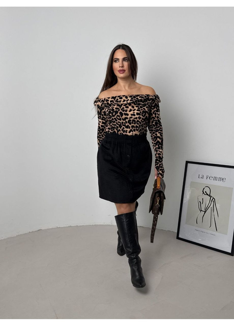 Боді жіноче леопардове великі розміри Style Point (353307426)