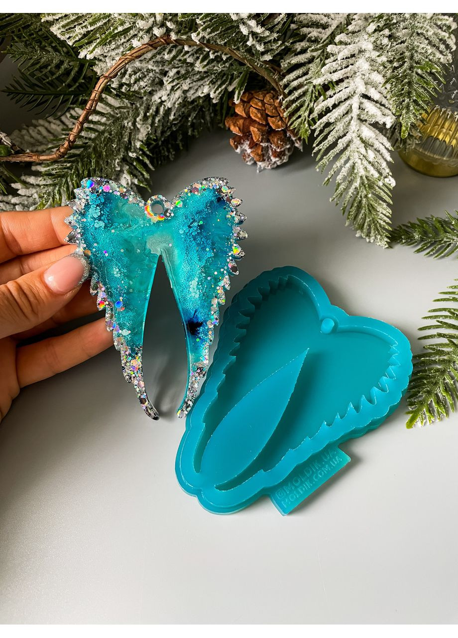 Молд Крила янголів форма для новорічних іграшок на ялинку силіконова форма для епоксидної смоли No Brand (370567005)