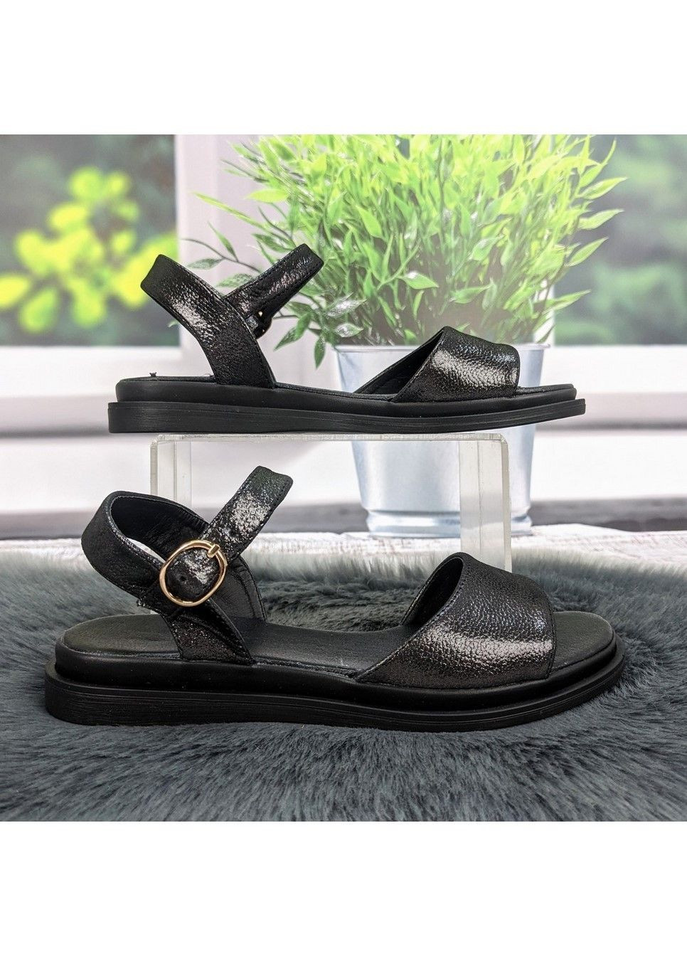 Бронзовые босоножки женские SALI с ремешком