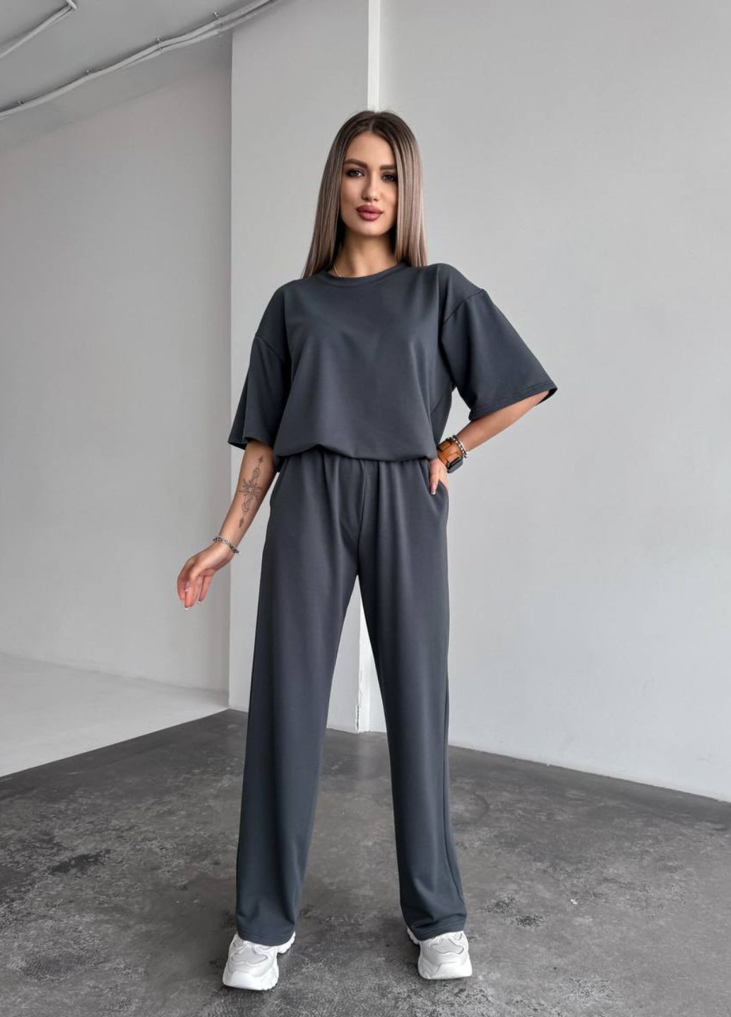Костюм-двійка: футболка та штани прямого крою Tik-Tak (330147083)