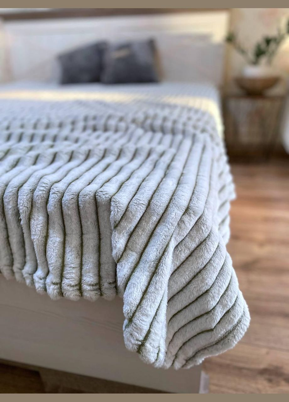 Покривало на ліжко шарпей плюшеве Євро 200x230 см Шоколадний (П4К-Mpled003/3-04) No Brand (308754993)