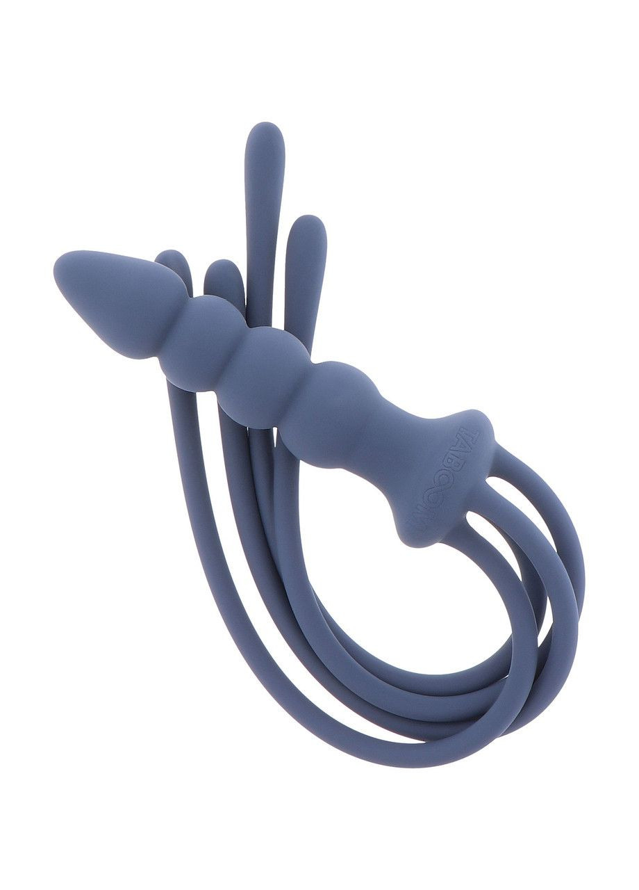 Батіг з тримачем у вигляді анальної пробки Silicone Supreme, синій Taboom (305573622)