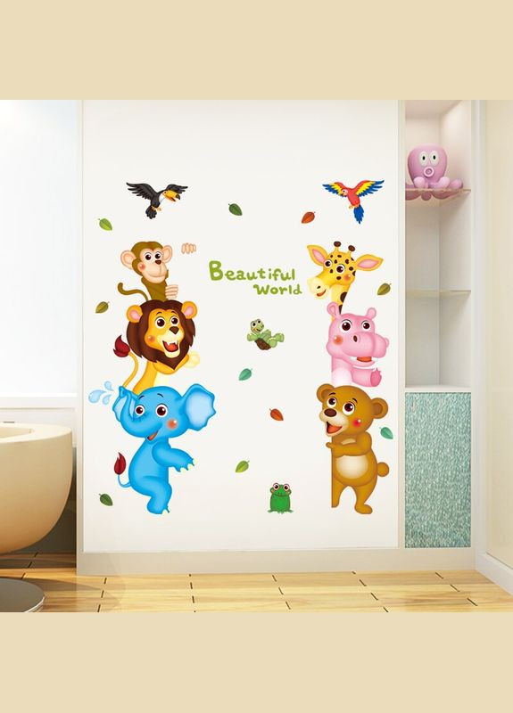 Наклейка детская на стену Зверята 88х130 см (XL8207) Green Life (316645775)