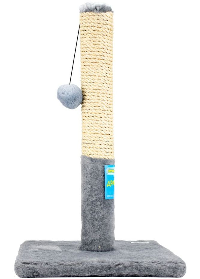 Когтеточка - столбик на подставке (сизаль) Пушистик 30х55 см Серая (4820266661021) Пухнастики (315638012)