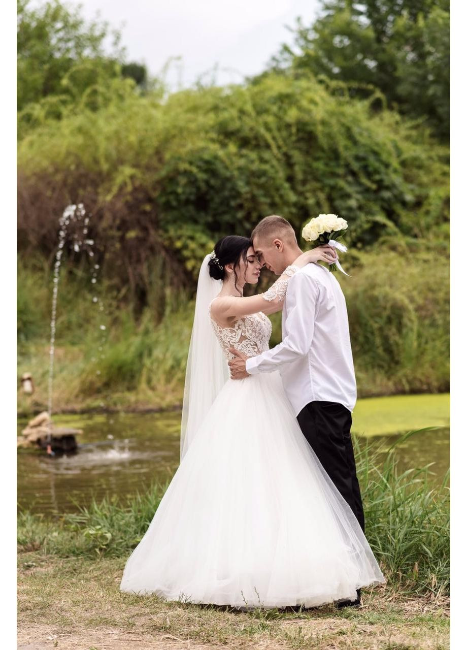 Длинная фата в пол, айворе на гребенке 1.8*2.2 м No Brand (369162657)