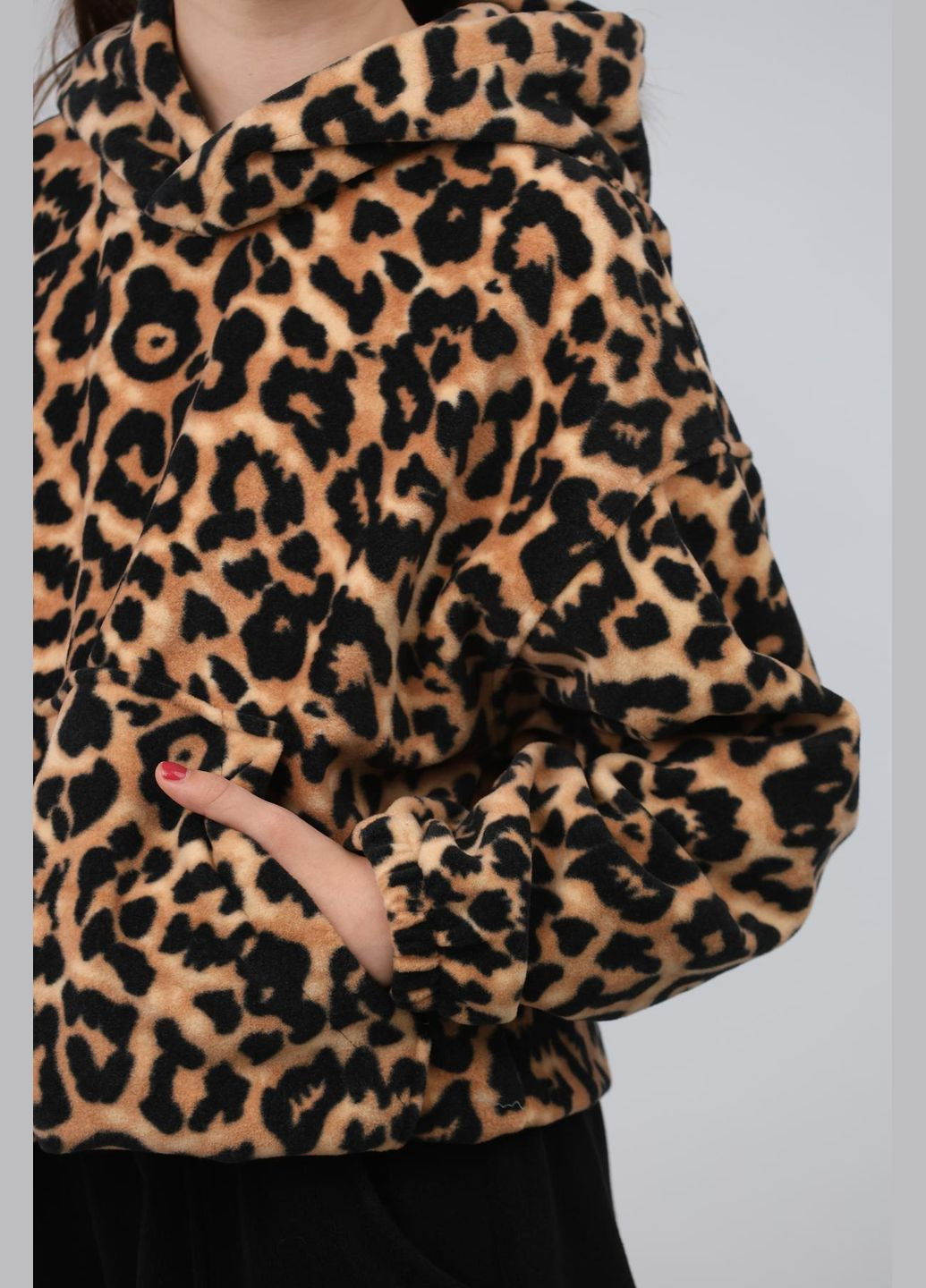 Коричневый демисезонный костюм (штаны, худи) подростковый леопардовый брючный IRmAS оверсайз