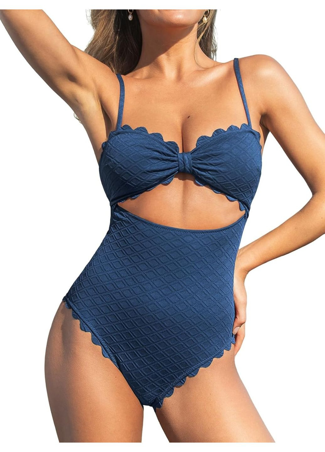 Темно-синий летний купальник CUPSHE