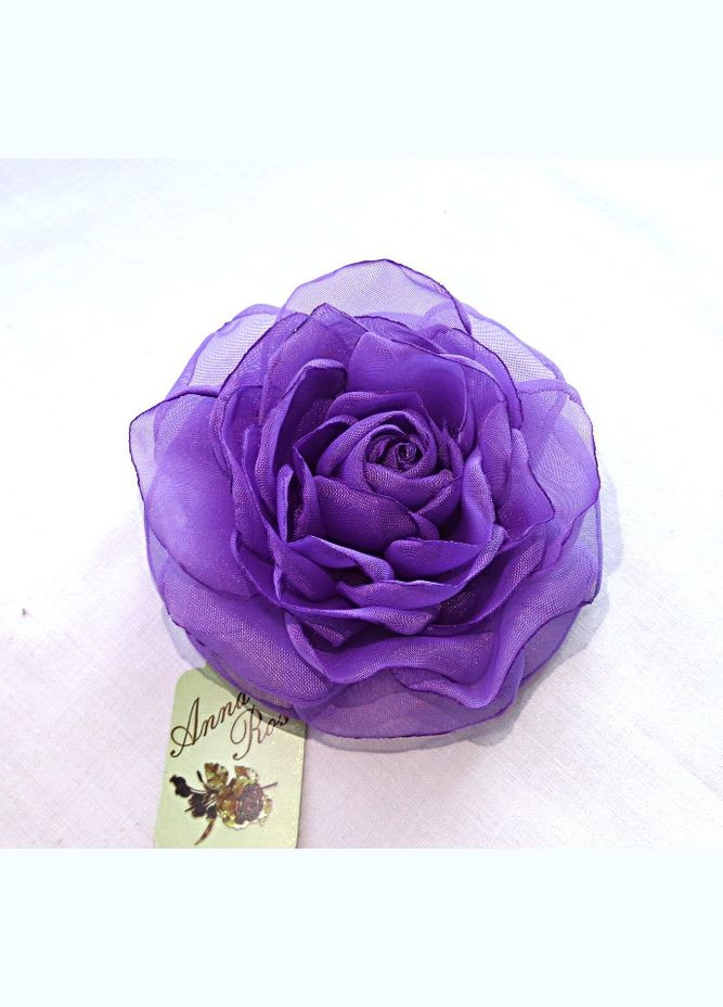 Брошь роза из ткани ручной работы "Сиреневый закат" No Brand (349843083)