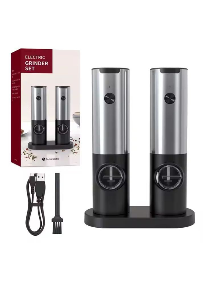Набір млинів для перцю і солі електричні, акумуляторні, автоматичні, подрібнювачі для спецій 2 в 1 No Brand (338854664)