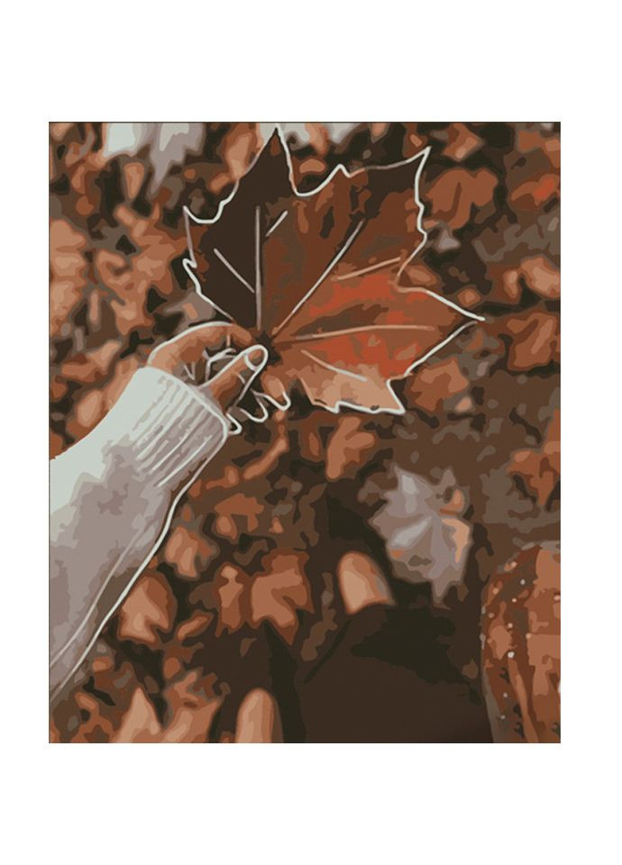 Картина по номерам ПРЕМИУМ Осенний лист размером 40х50 см (DY311) Strateg (362487380)