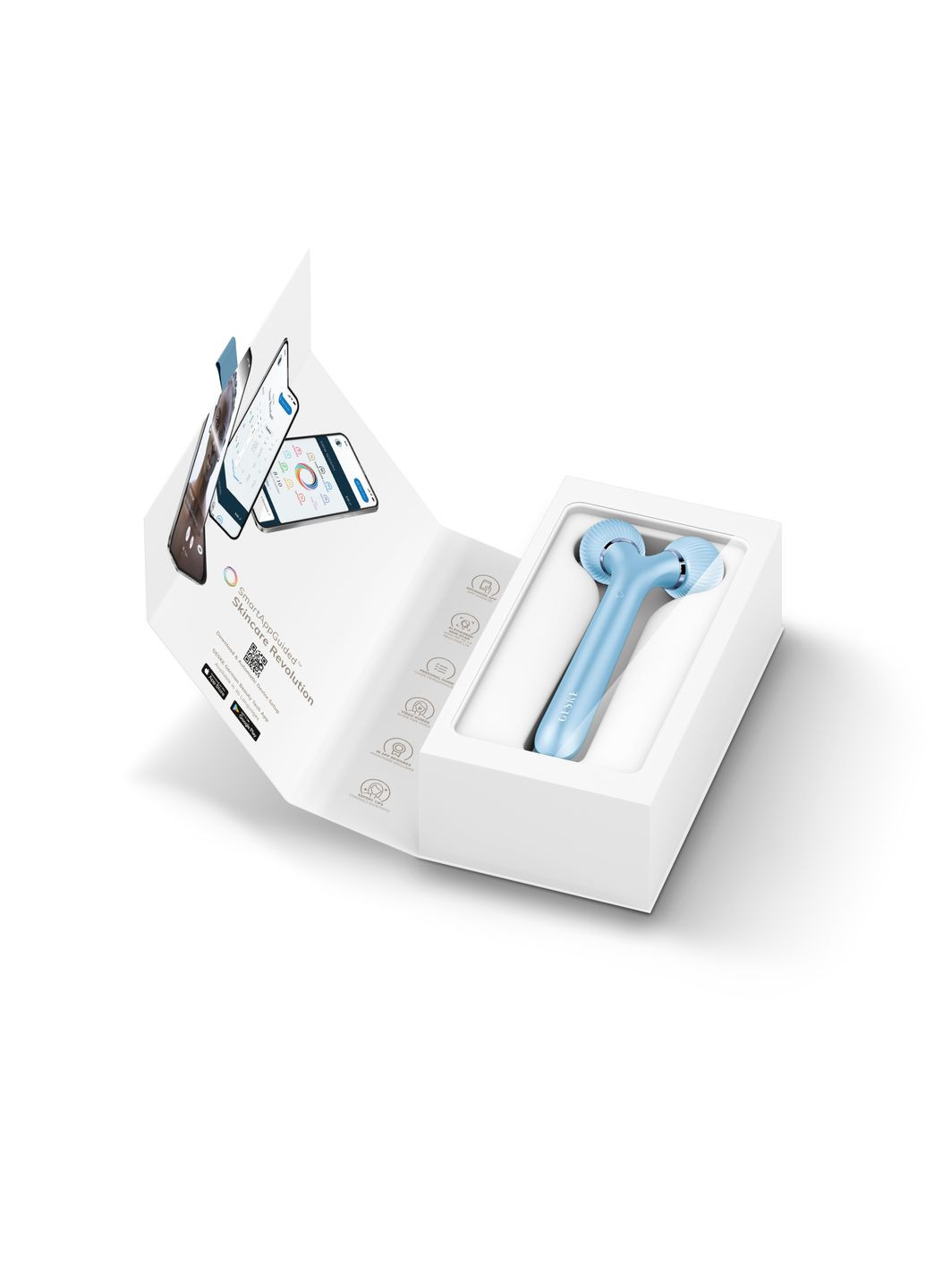 Электронный ультразвуковой ролик для лица Sonic Facial Roller 4в1 aquamarine GESKE (341525897)