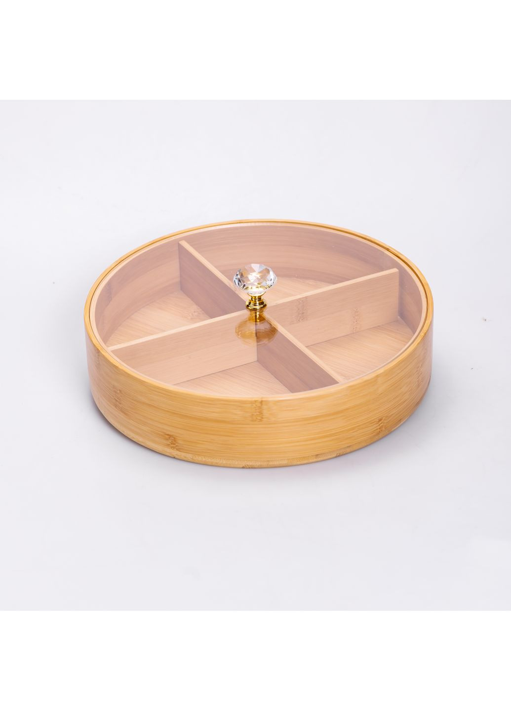 Менажниця бамбукова кругла з кришкою 25 см Yiwu (361224432)