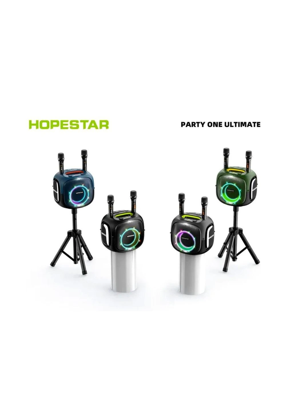 Портативна Bluetooth-колонка Party One Чорний Bluetooth Карта пам'яті Ударостійкий корпус Hopestar (370168221)