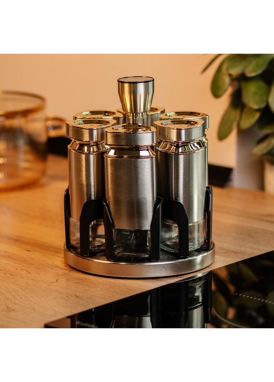 Набор емкостей для специй на подставке 6 баночек по 120 мл HP1326 TS Kitchen (368767521)