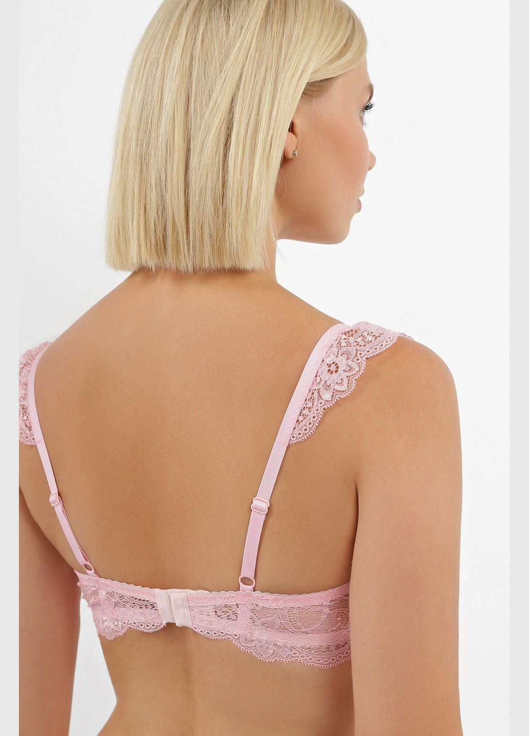 Розовый топ кружевной бра-топ на косточках Sambario с косточками