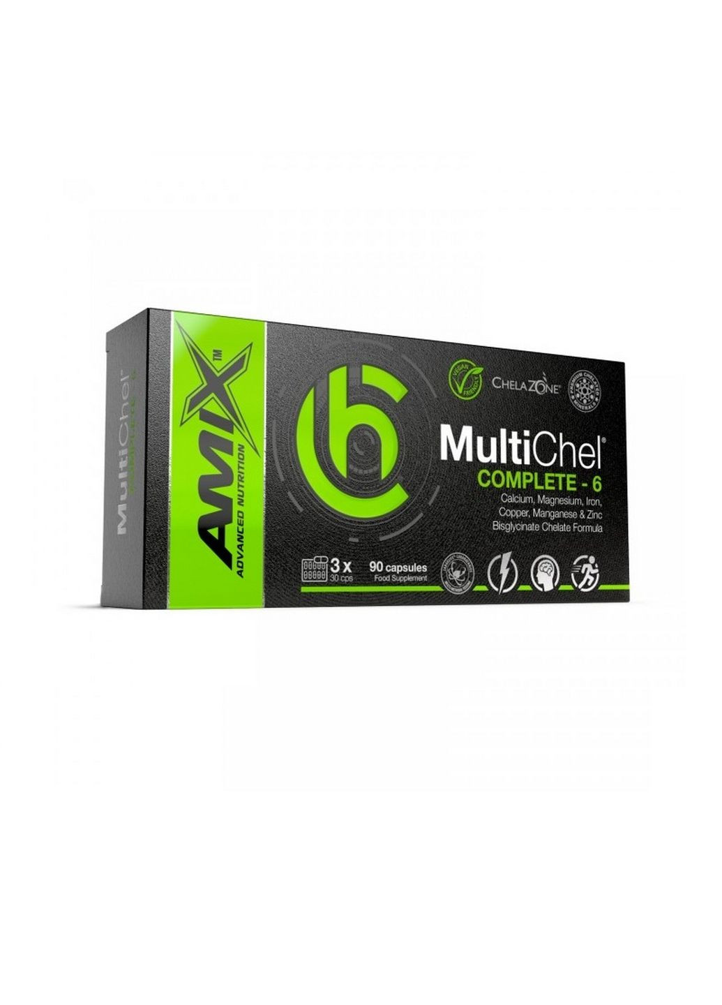 Вітаміни та мінерали ChelaZone MultiChel Complete-6, 90 капсул Amix Nutrition (293338752)