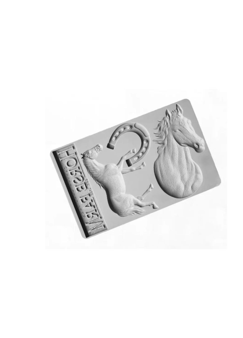 Молд силіконовий Кінь і підкова 203 на 128 мм сірий Jannet молди (354330878)