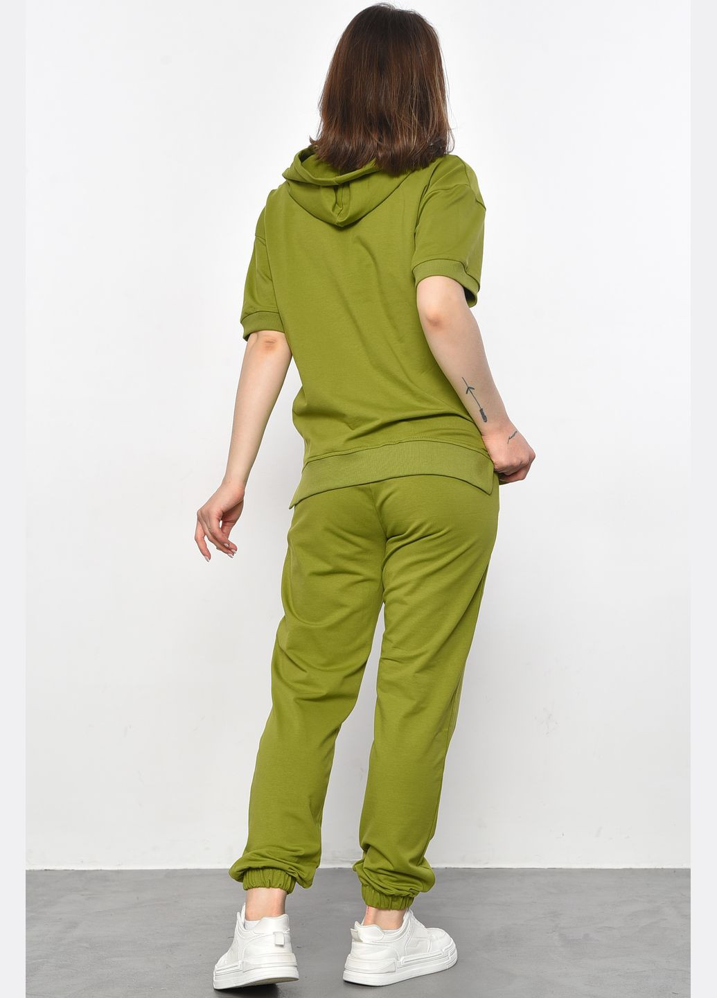 Спортивний костюм жіночий оливкового кольору Let's Shop (293765078)