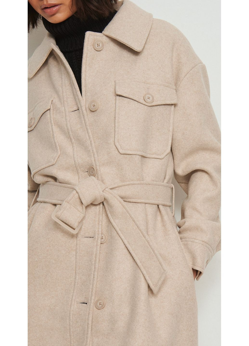 Песочное Пальто демисезон,песочный, NA-KD